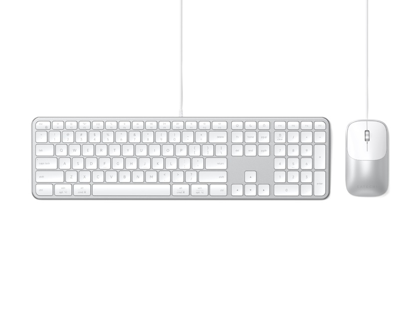 Satechi Slim CLX3 Wired Combo (Keyboard and Mouse) - US English - Silver