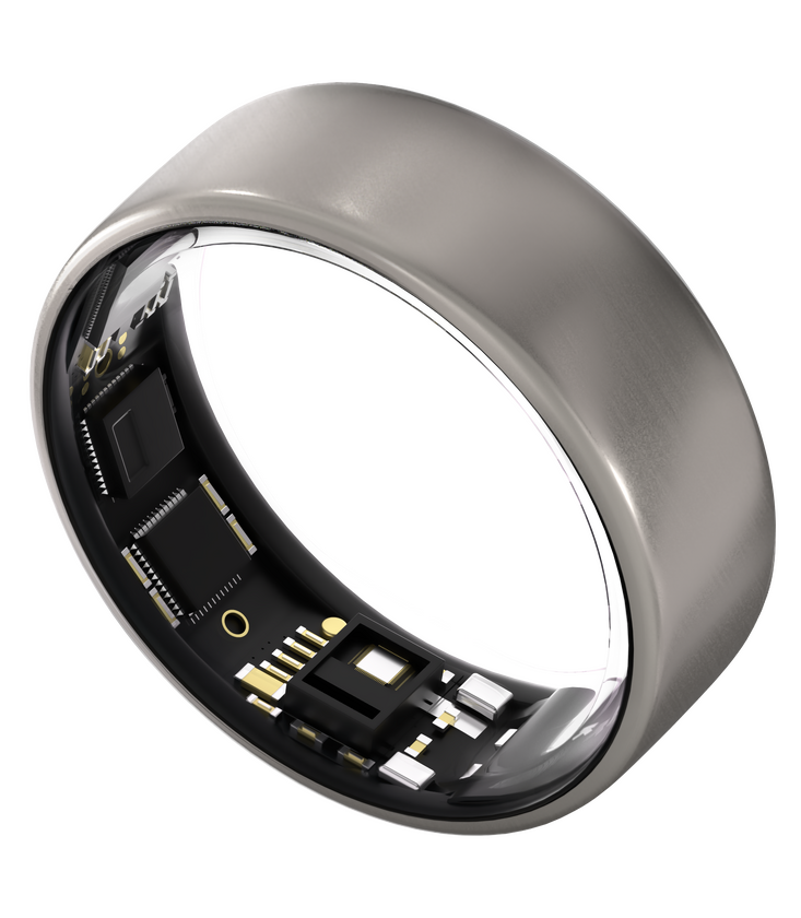 Ultrahuman Ring Air - Smart Ring, Charger, USB Cable / Size-05- Raw_Titanium