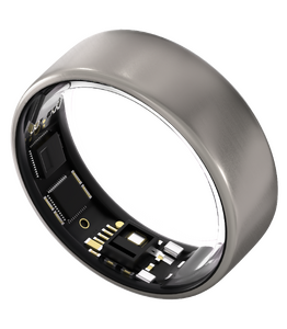 Ultrahuman Ring Air - Smart Ring, Charger, USB Cable / Size-08- Raw_Titanium