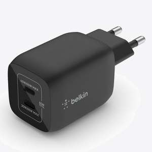 Belkin BOOST CHARGE PRO 65W PD PPS Dual USB-C GaN Charger Universal - Black