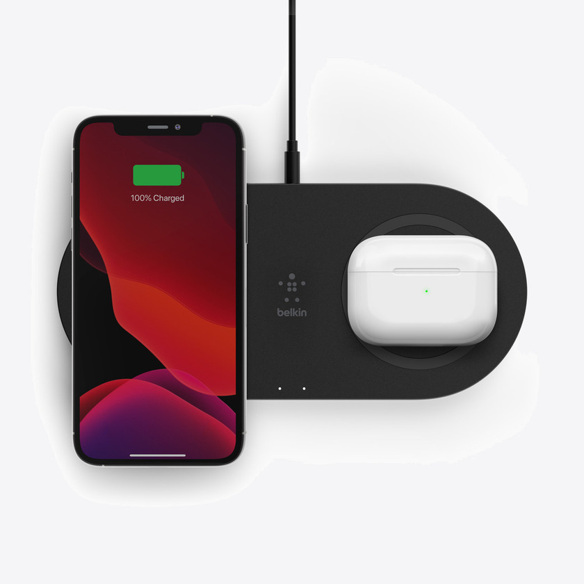 Belkin BOOST CHARGE Qi 15w wireless Charging Dual Pad w PSU (EU Power Supply Included) - Black