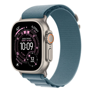 Apple Watch Ultra 3 Cellular 49mm Natural Titanium Case with Light Blue Alpine Loop - Medium