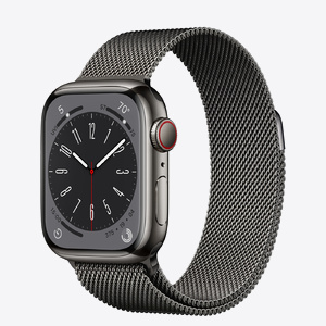 Apple Watch Series 8 GPS + Cellular 41mm Graphite Stainless Steel Case with Graphite Milanese Loop