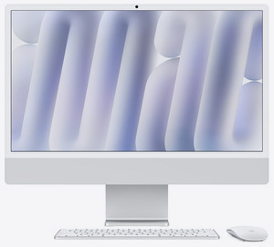 iMac 24" Retina 4.5K Display с Apple M4 с 10-Core CPU, 10-Core GPU, 16GB RAM, 256GB SSD - Silver, Intl. Engl. клавиатура, Nano-texture Glass