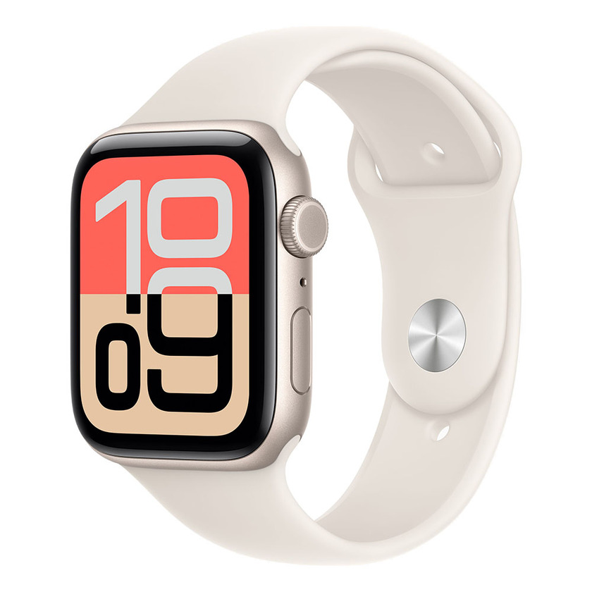 Apple Watch SE 3 Cellular 44mm Starlight Aluminium Case with Starlight Sport Band - M/L