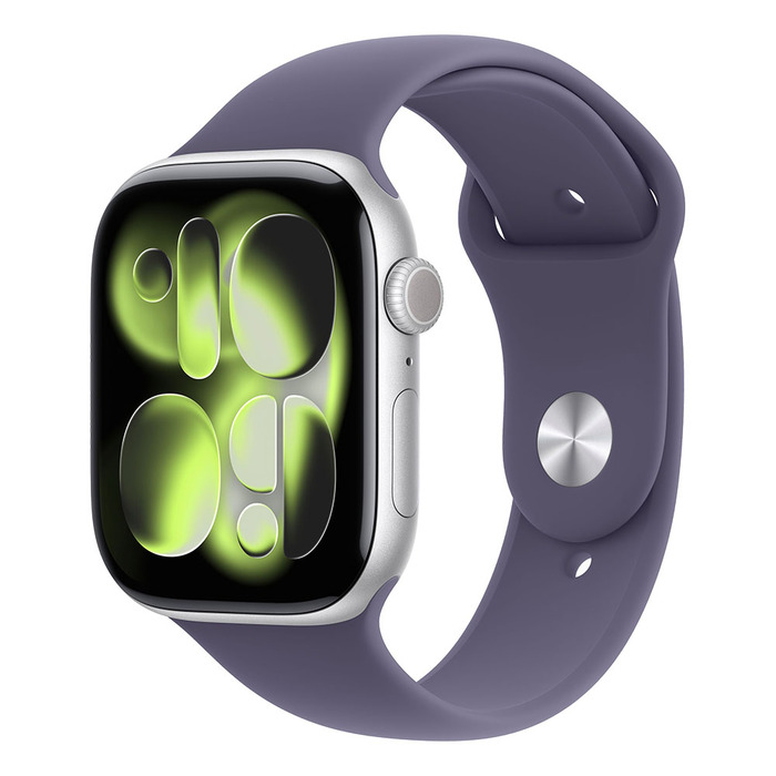 Apple Watch S11 GPS 46mm Silver Aluminium Case with Purple Fog Sport Band - M/L