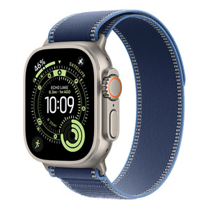 Apple Watch Ultra 3 Cellular 49mm Natural Titanium Case with Blue/Bright Blue Trail Loop - M/L