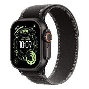 Apple Watch Ultra 3 Cellular 49mm Black Titanium Case with Black/Charcoal Trail Loop - S/M
