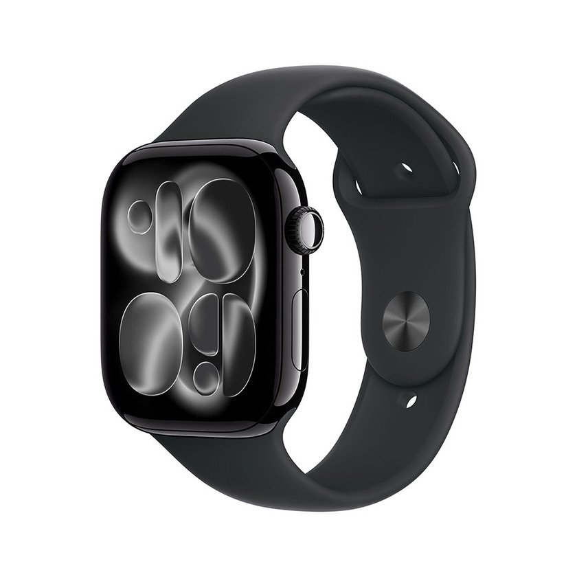 Apple Watch S11 Cellular 42mm Jet Black Aluminium Case with Black Sport Band - M/L