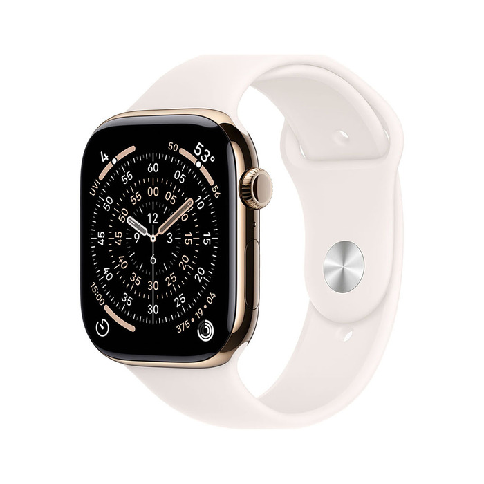 Apple Watch S11 Cellular 42mm Gold Titanium Case with Light Blush Sport Band - M/L