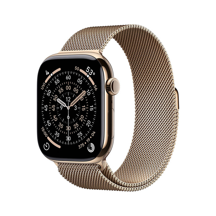 Apple Watch S11 Cellular 42mm Gold Titanium Case with Gold Milanese Loop