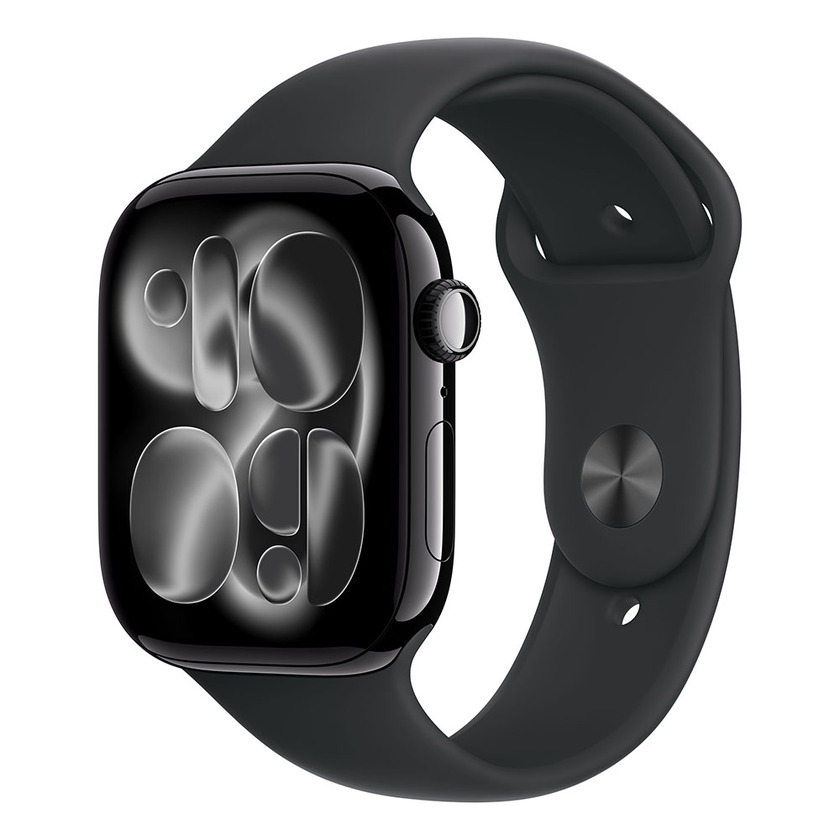 Apple Watch S11 Cellular 46mm Jet Black Aluminium Case with Black Sport Band - S/M