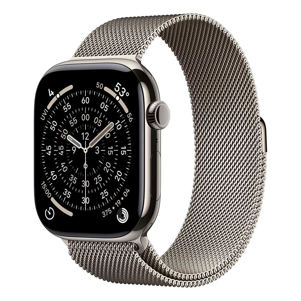 Apple Watch S11 Cellular 46mm Natural Titanium Case with Natural Milanese Loop - M/L