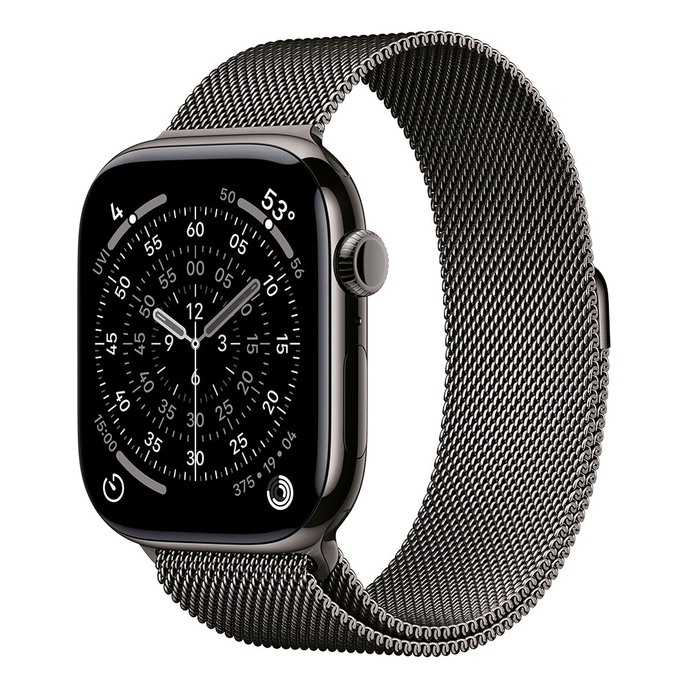 Apple Watch S11 Cellular 46mm Slate Titanium Case with Slate Milanese Loop - S/M