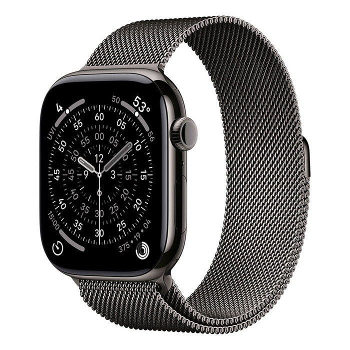 Apple Watch S11 Cellular 46mm Slate Titanium Case with Slate Milanese Loop - S/M