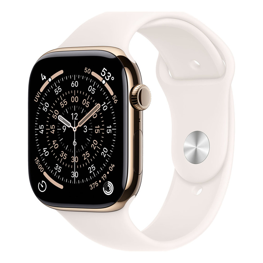 Apple Watch S11 Cellular 46mm Gold Titanium Case with Light Blush Sport Band - S/M