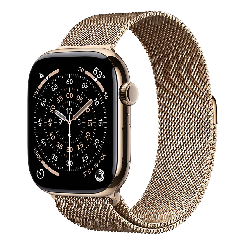 Apple Watch S11 Cellular 46mm Gold Titanium Case with Gold Milanese Loop - M/L