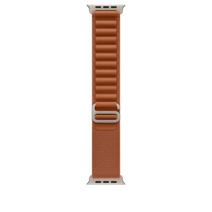 Apple Watch 49mm Loop: Terra Cotta Alpine Loop - Small - Natural Titanium Finish