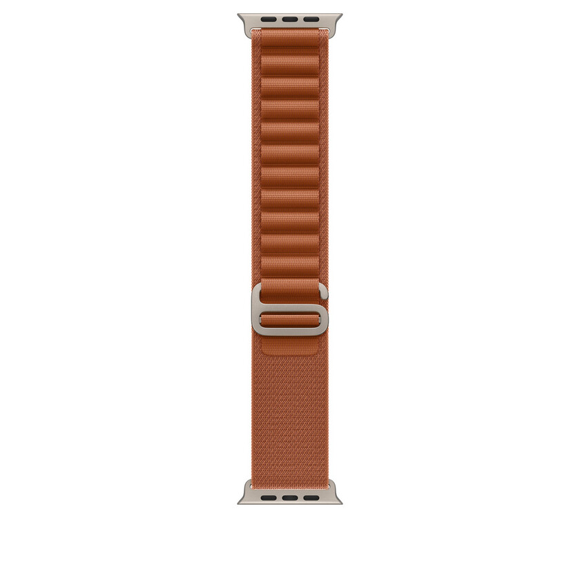 Apple Watch 49mm Loop: Terra Cotta Alpine Loop - Large - Natural Titanium Finish