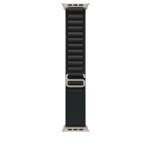 Apple Watch 49mm Loop: Black Alpine Loop - Large - Natural Titanium Finish