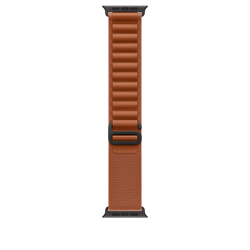 Apple Watch 49mm Loop: Terra Cotta Alpine Loop - Small - Black Titanium Finish