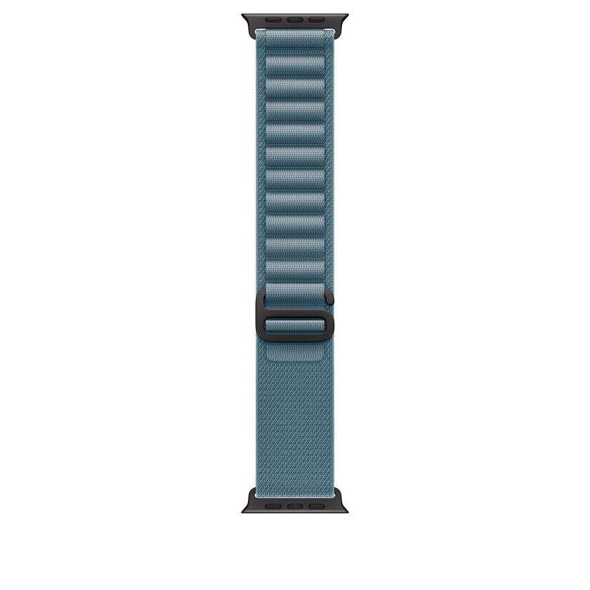 Apple Watch 49mm Loop: Light Blue Alpine Loop - Large - Black Titanium Finish