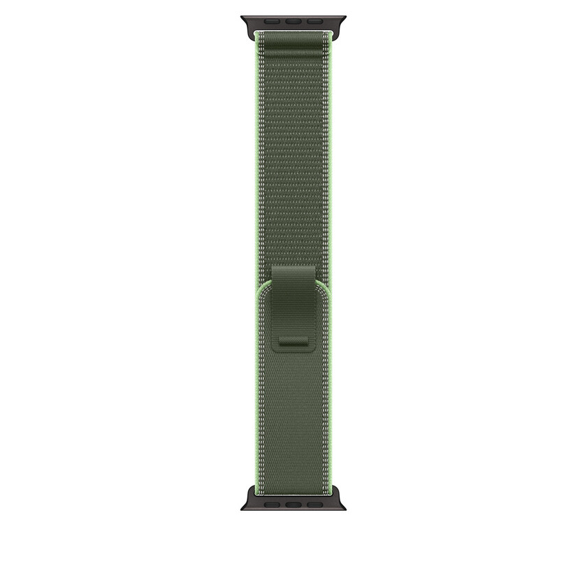 Apple Watch 49mm Loop: Green/Neon Trail Loop - S/M - Black Titanium Finish