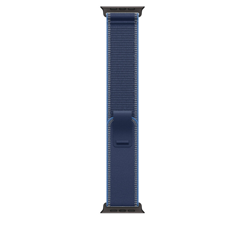 Apple Watch 49mm Loop: Blue/Bright Blue Trail Loop - M/L - Black Titanium Finish