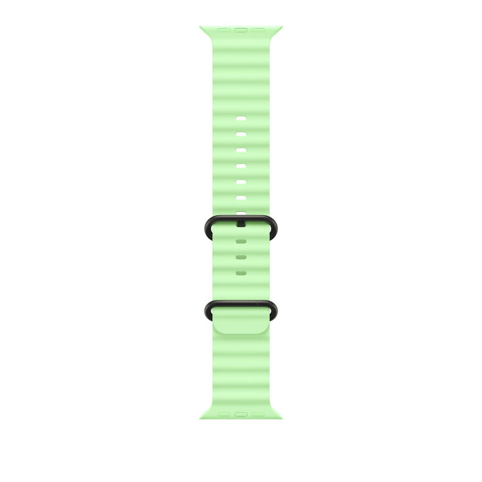 Apple Watch 49mm Band: Neon Green Ocean Band Extension - Black Titanium Finish