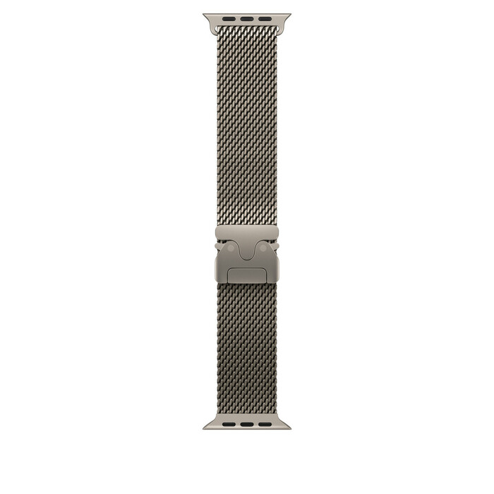 Apple Watch 49mm Loop: Natural Titanium Milanese Loop - Medium