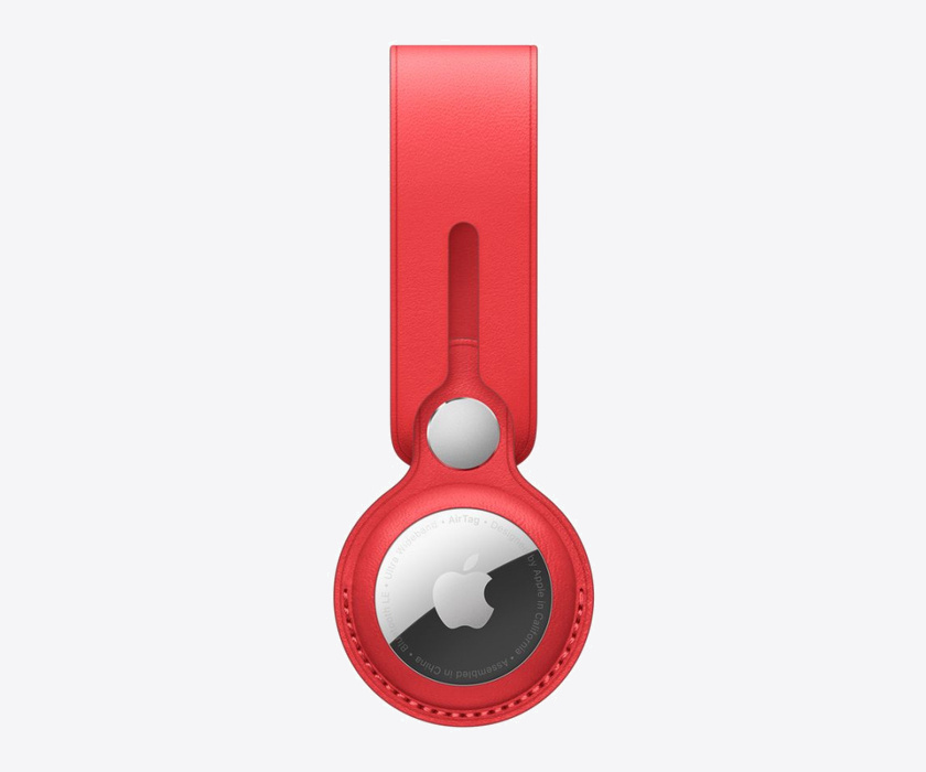 Apple AirTag Leather Loop Red