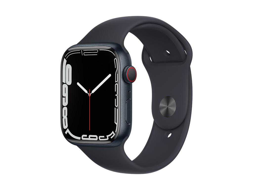 Apple Watch Series 7, Midnight Aluminum Case with Midnight Sport Band 41mm, GPS + Cellular