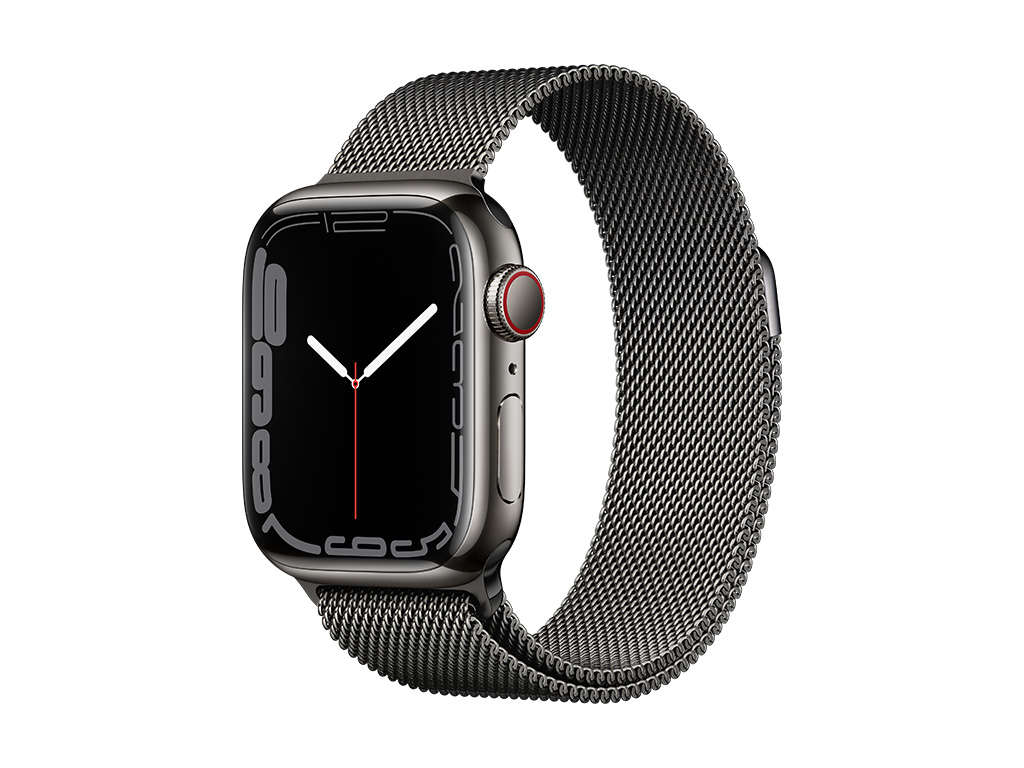 Apple Watch Series 7, Graphite Stainless Steel Case with Milanese Loop 41mm, GPS + Cellular