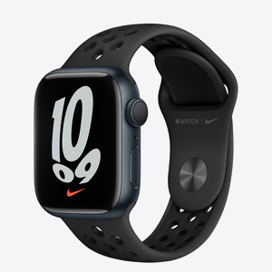 Apple Watch Series 7, Nike Midnight Aluminum Case with Anthracite-Black Nike Sport Band 41mm, GPS