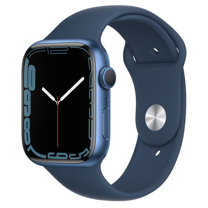 Apple Watch Series 7, Blue Aluminum Case with Abyss Blue Sport Band 45mm, GPS