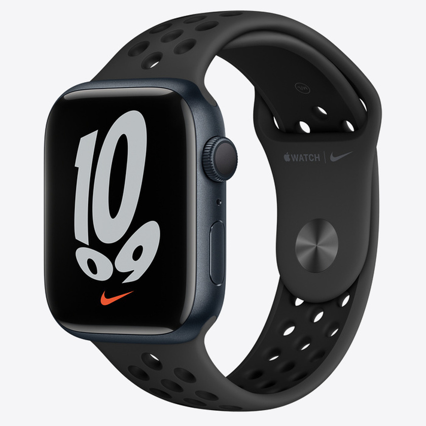 Apple Watch Series 7, Nike Midnight Aluminum Case with Anthracite-Black Nike Sport Band 45mm, GPS
