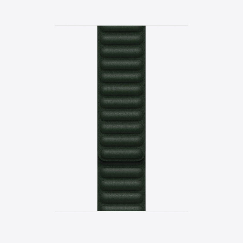 Apple Watch Sequoia Green Leather Link 45mm M/L