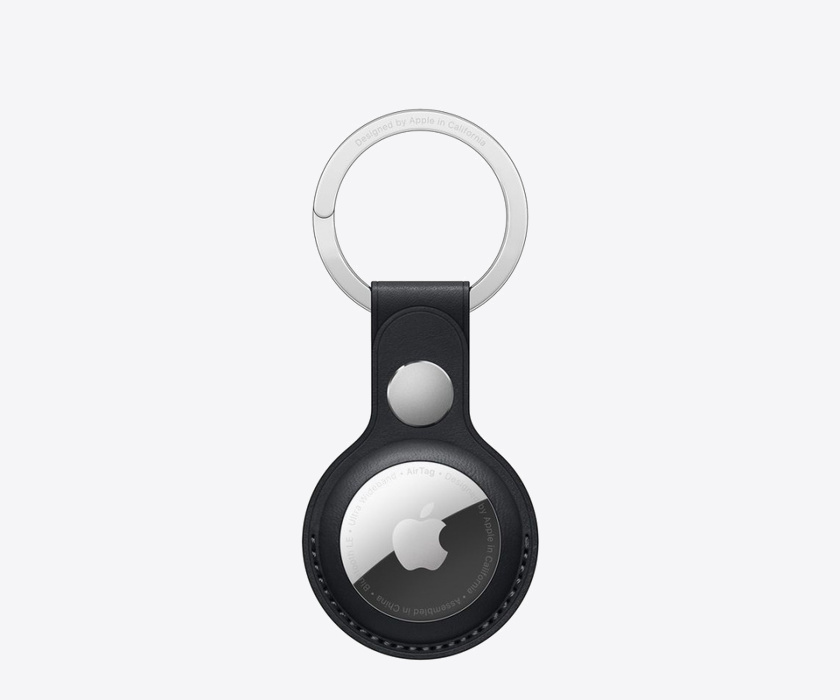 Apple AirTag Leather Key Ring Midnight