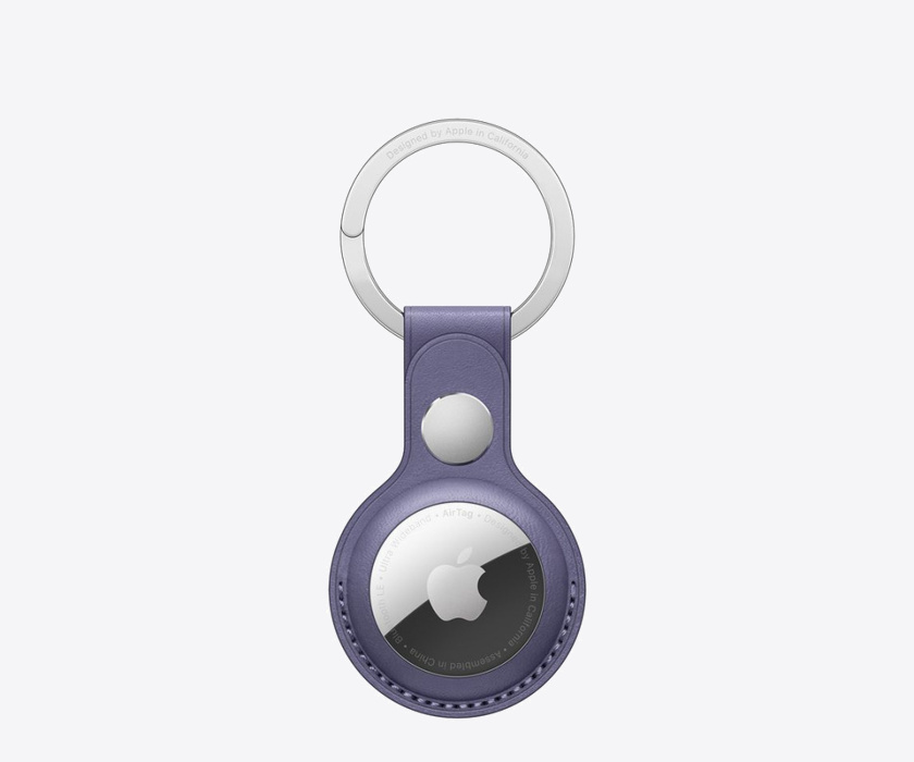 Apple AirTag Leather Key Ring Wisteria