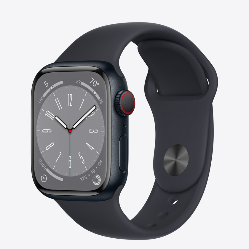 Apple Watch Series 8 GPS + Cellular 41mm Midnight Aluminium Case with Midnight Sport Band - Regular
