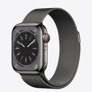 Apple Watch Series 8 GPS + Cellular 41mm Graphite Stainless Steel Case with Graphite Milanese Loop