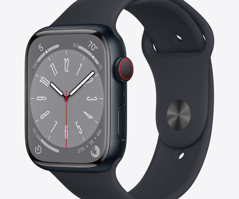 Apple Watch Series 8 GPS + Cellular 45mm Midnight Aluminium Case with Midnight Sport Band - Regular