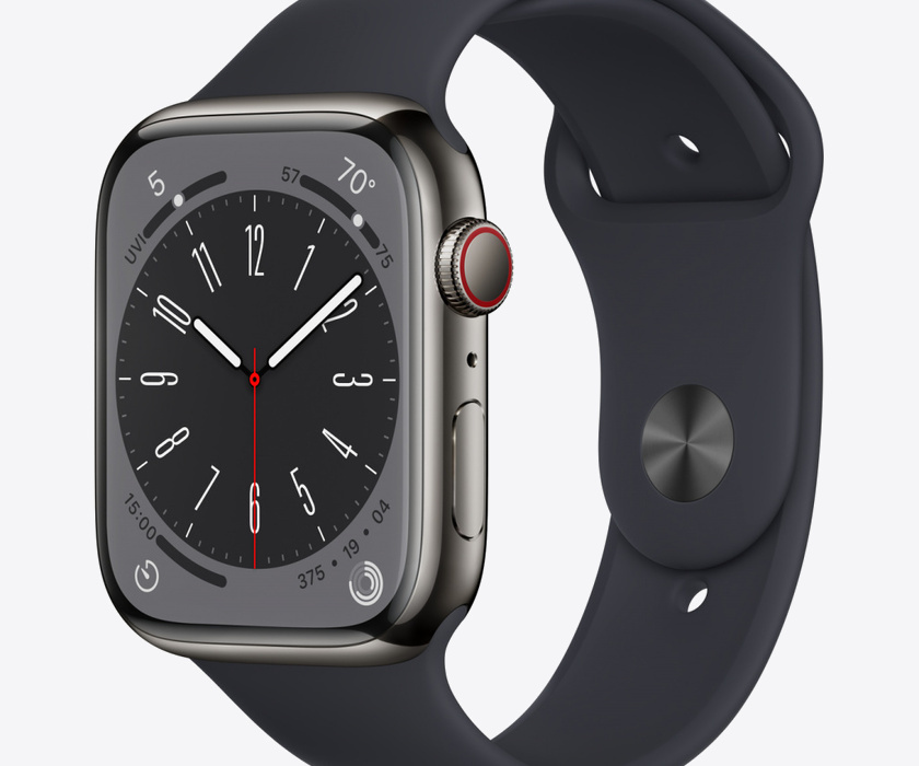 Apple Watch Series 8 GPS + Cellular 45mm Graphite Stainless Steel Case with Midnight Sport Band - Regular