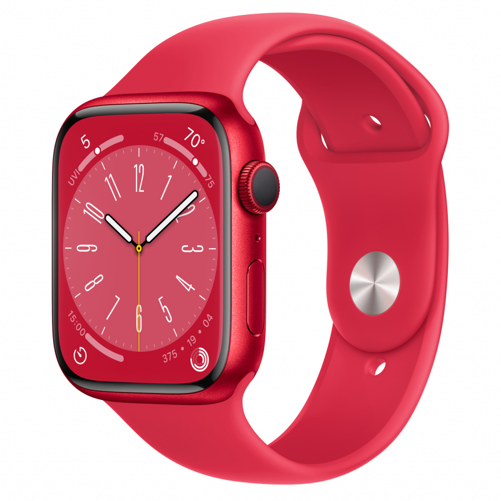 Apple Watch Series 8 GPS 45mm Red Aluminium Case with Red Sport Band - Regular