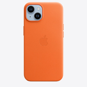 Apple iPhone 14 Leather Case with MagSafe - Orange