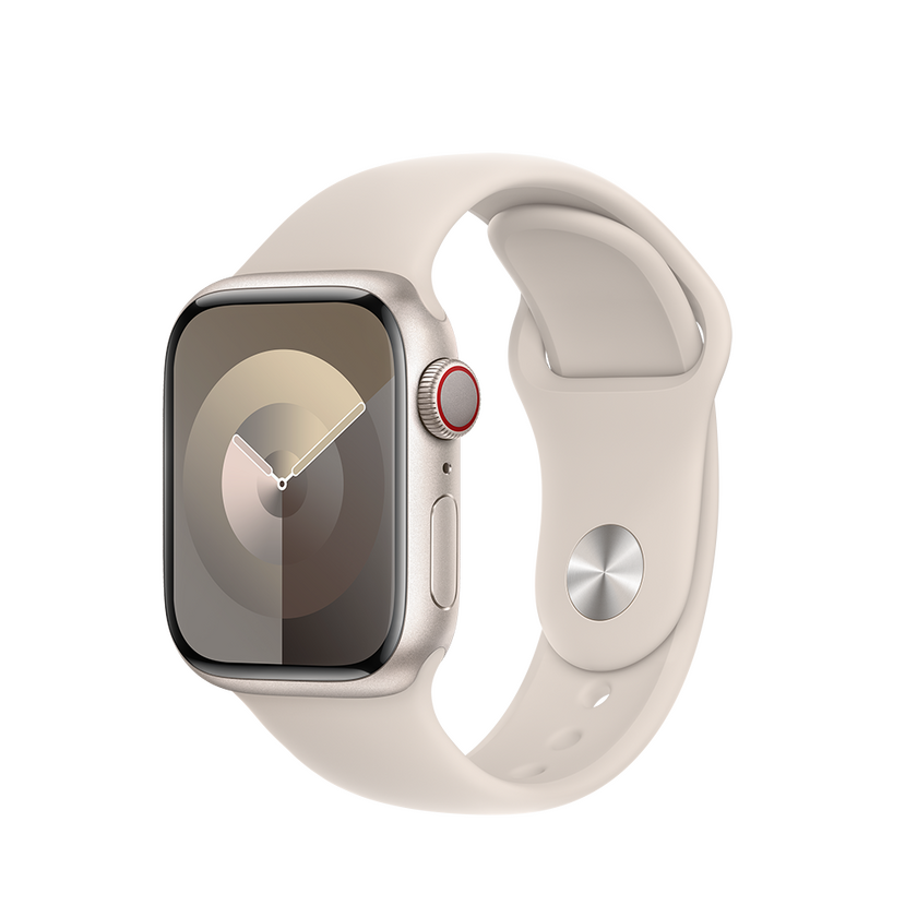 Apple Watch Series 9 Cellular 41mm Starlight Alu Case w Starlight Sport Band - S/M