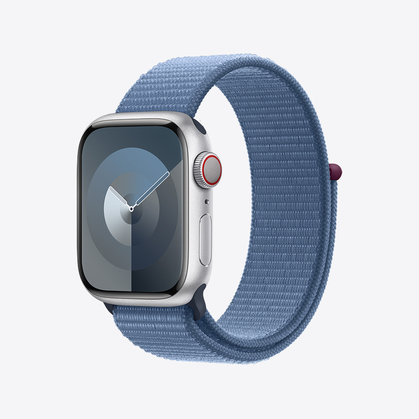 Apple Watch Series 9 Cellular 41mm Silver Alu Case w Winter Blue Sport Loop