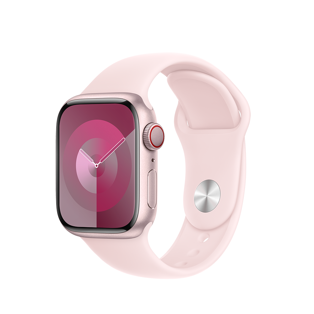 Apple Watch Series 9 Cellular 41mm Pink Alu Case w Light Pink Sport Band - M/L