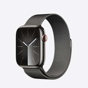 Apple Watch Series 9 Cellular 41mm Graphite Stainless Steel Case w Graphite Milanese Loop