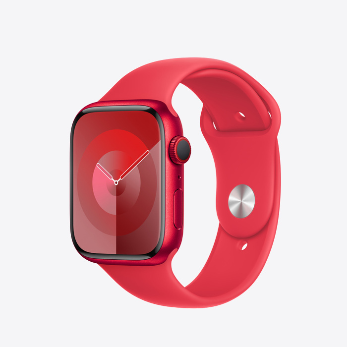 Apple Watch Series 9 Cellular 41mm Red Alu Case w RED Sport Band - S/M